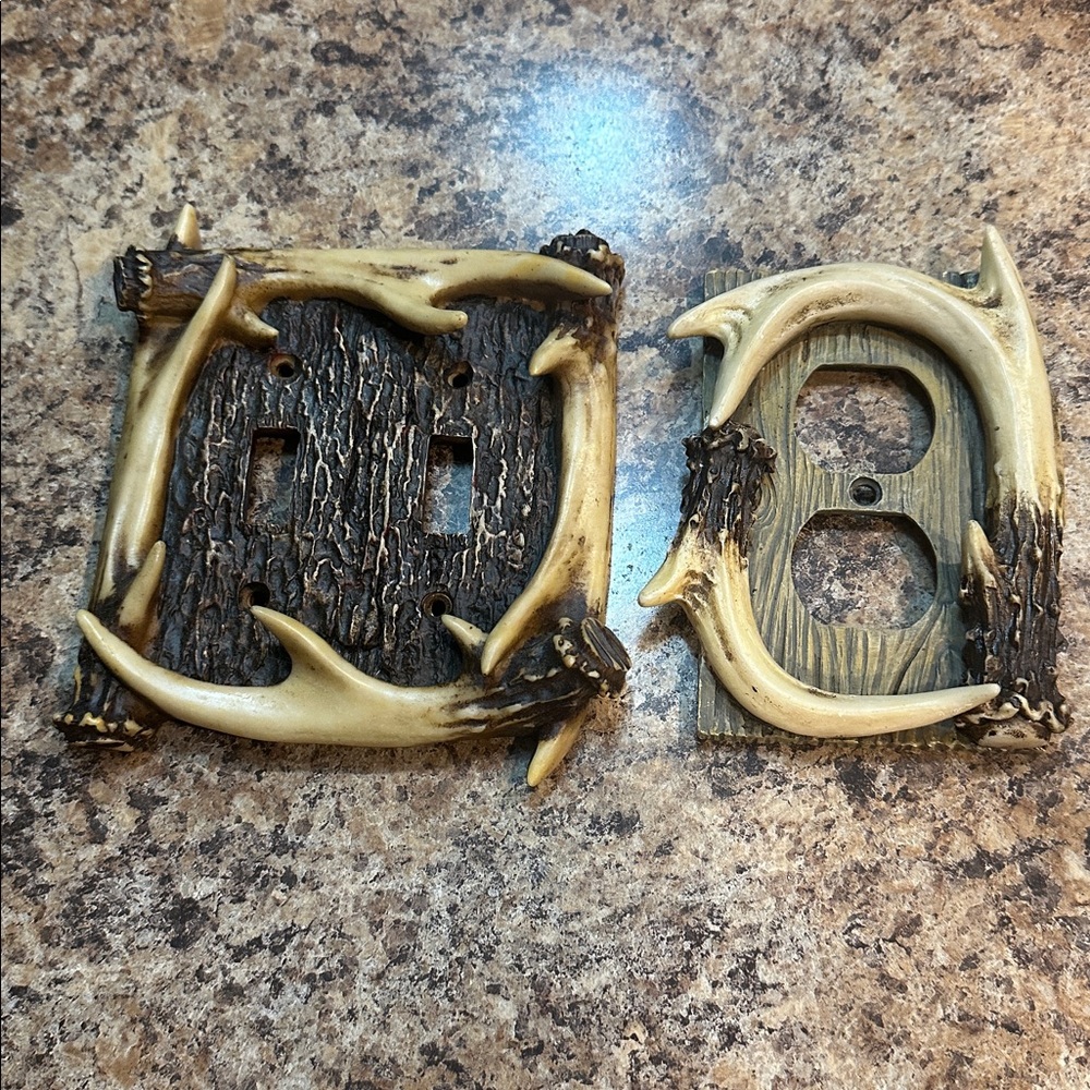 Rustic Antler Wall Plate Covers